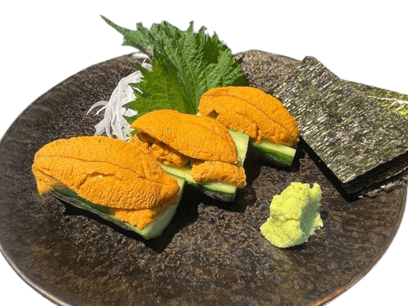 Uni serving suggestion / 海膽擺盤示意